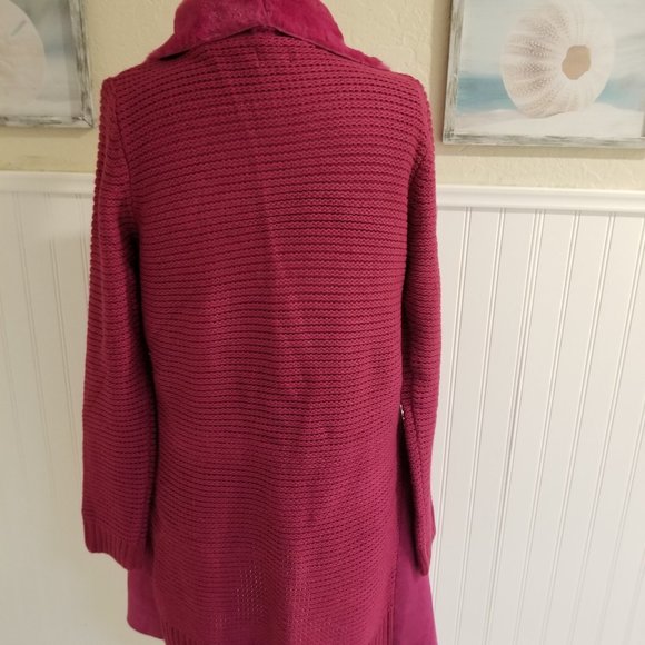Majenta Faux Fur Knit Cardigan/Jacket Small - Picture 3 of 3